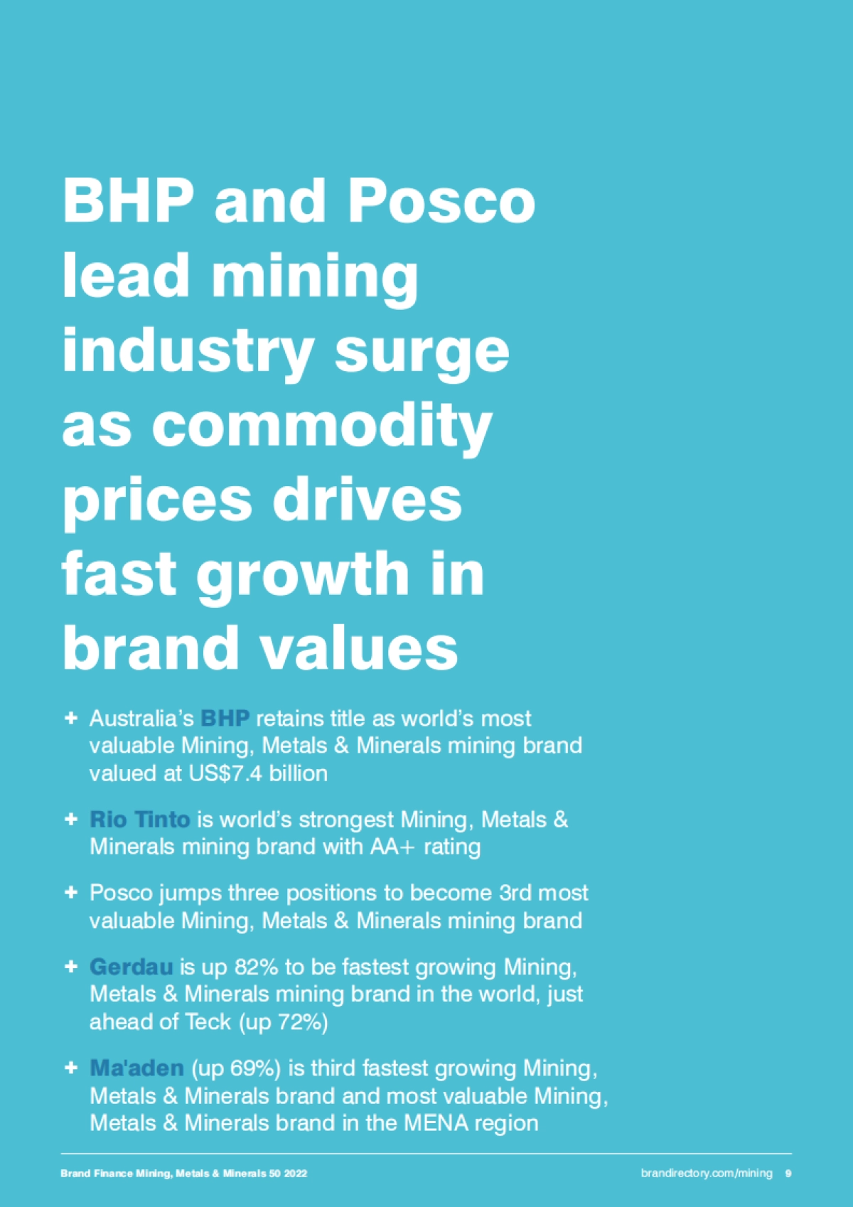 Brand Finance：2022年采矿、金属和矿产品牌50强_第9页