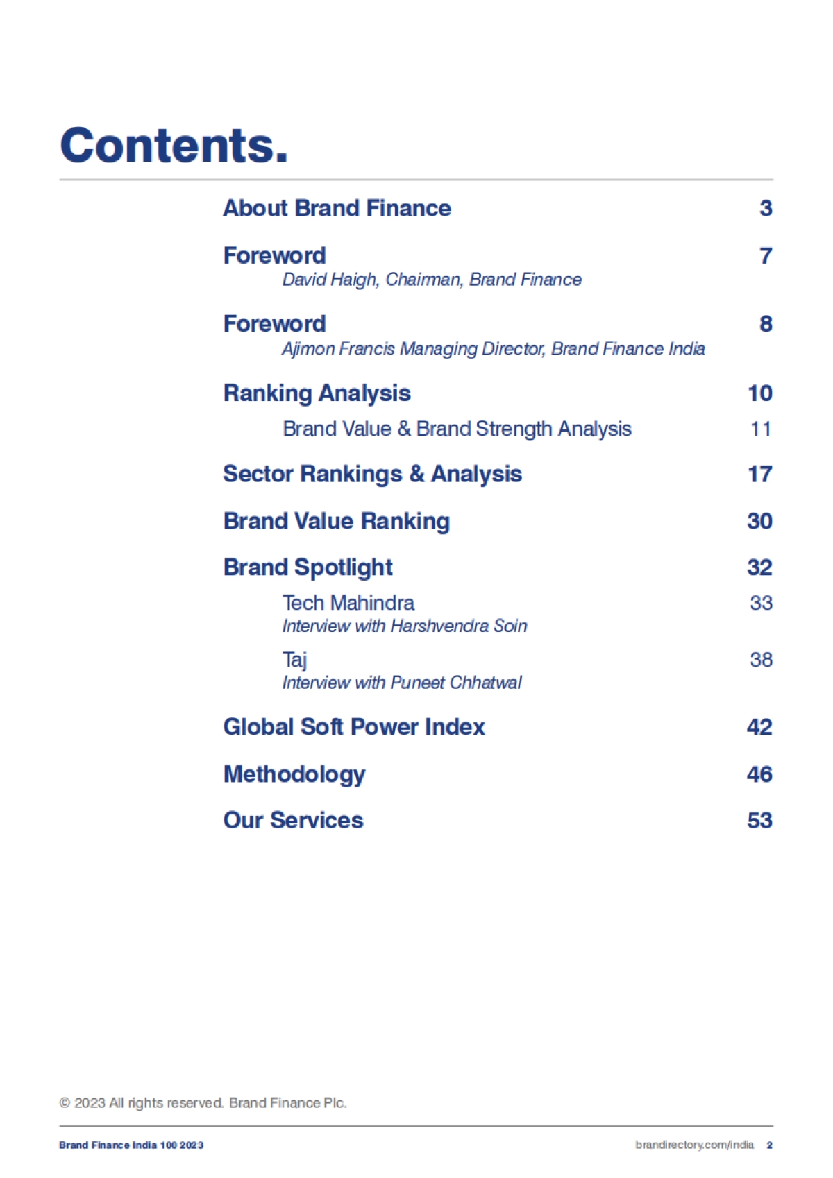 Brand Finance：2023年印度品牌100强（英文）_第2页
