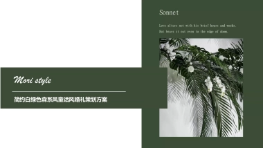 2022简约白绿色森系风童话风婚礼策划方案