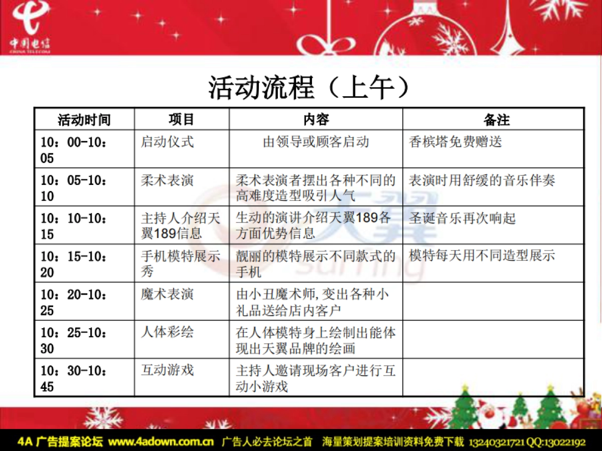 2008电信天翼专营店(战国店)圣诞开业活动策划案-23P_第8页