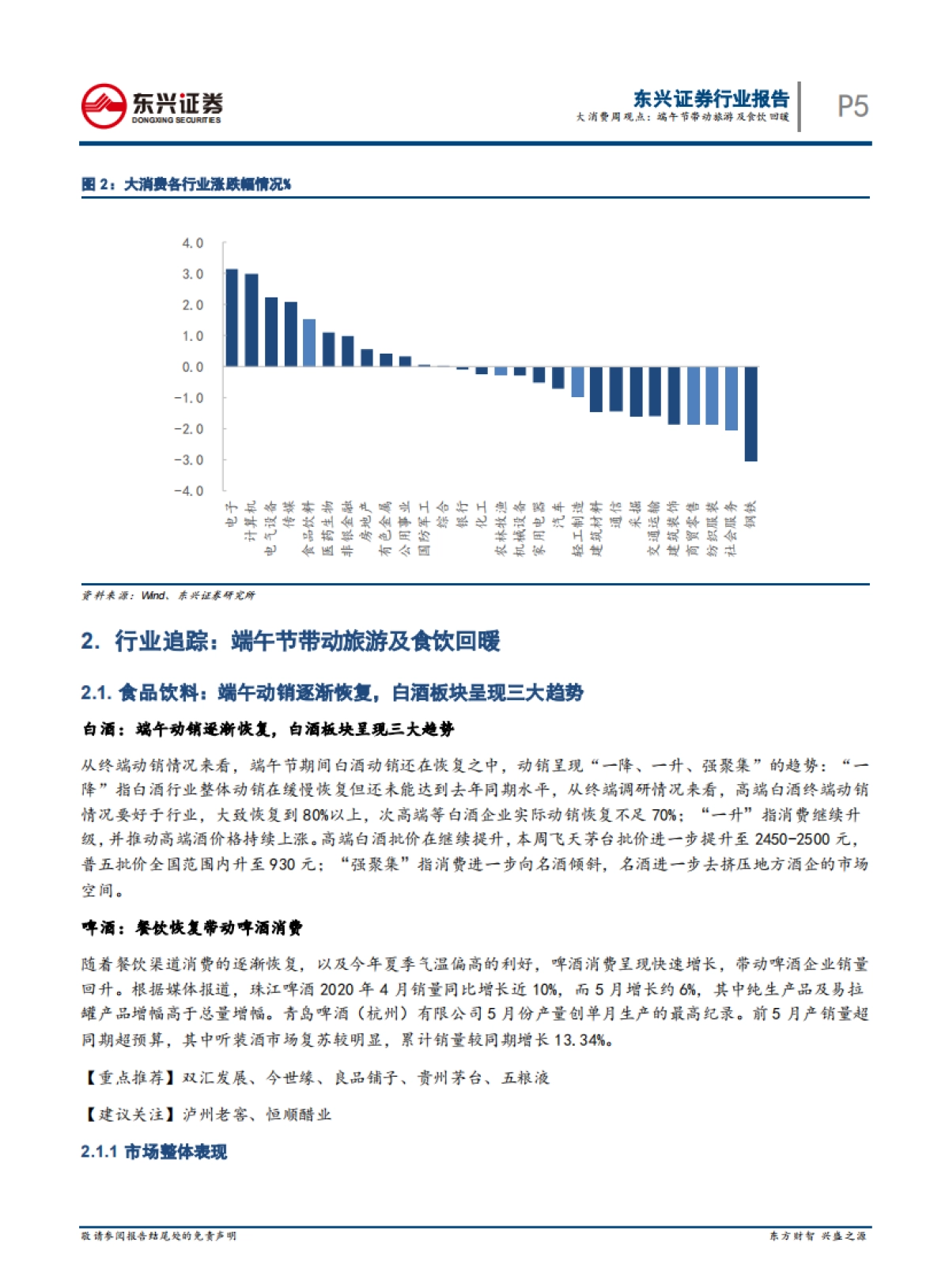 大消费周观点：端午节带动旅游及食饮回暖——2020年6月第四期周报_第5页