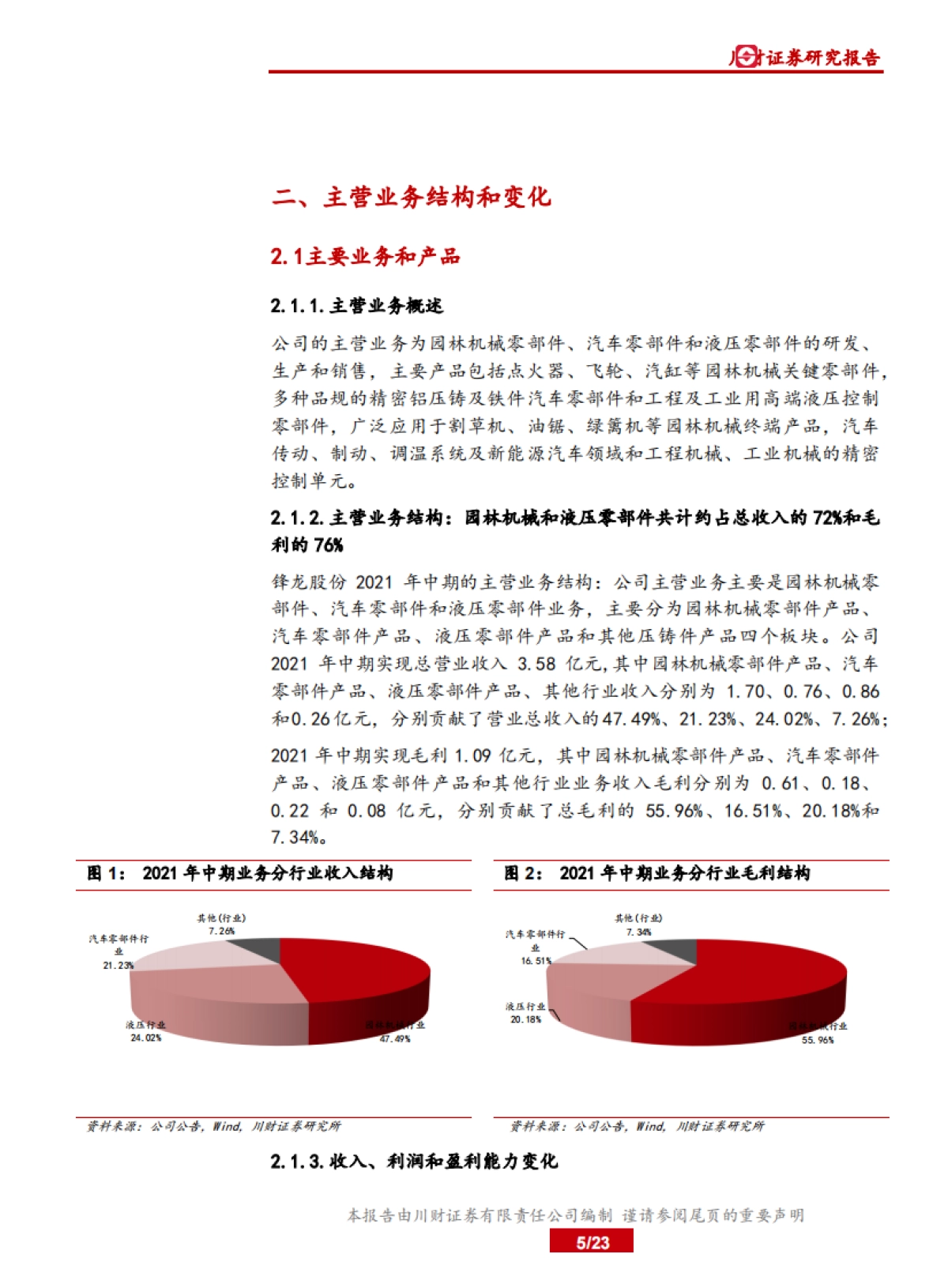 中国制造之先进制造：机械基础件：锋龙股份：园林机械配件行业领导者，汽车零配件和液压元件加速公司成长_第5页