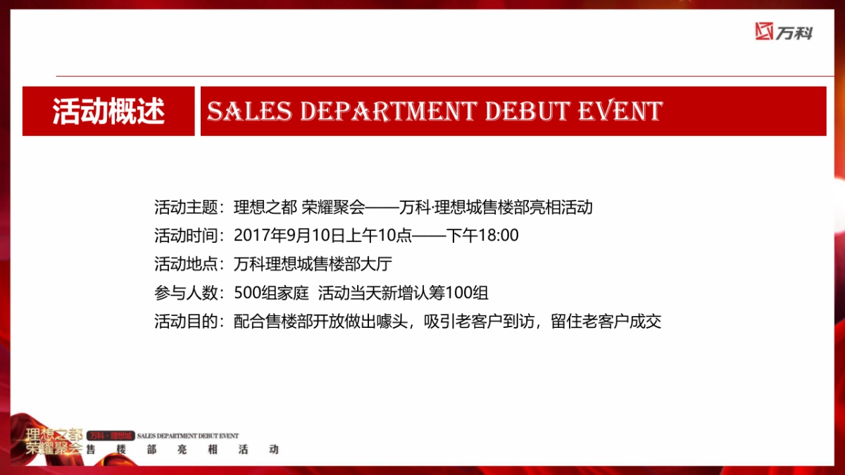 2017万科理想城售楼部亮相活动策划案_第5页