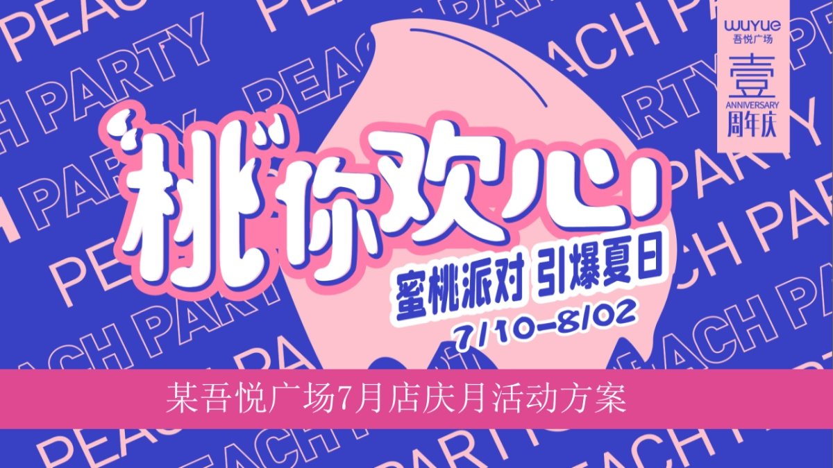2020商业购物中心周年庆「“桃”你欢心主题」活动策划方案&预算_第1页