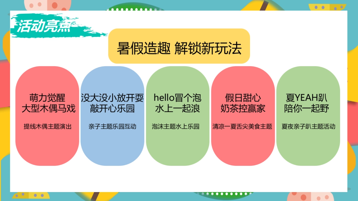 2022 6-8月仲夏暑假亲子主题嘉年华（溜娃攻略 暑你会玩主题）活动策划方案-75P_第10页