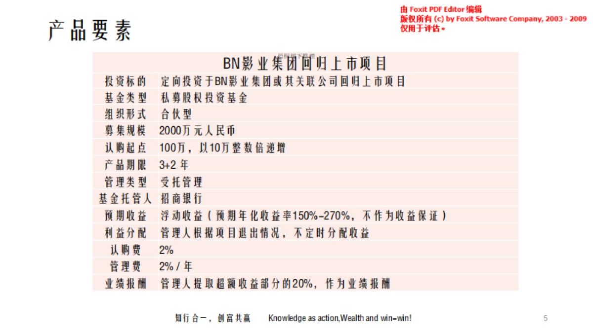 BN影业集团基金招募. 商业计划书_第4页