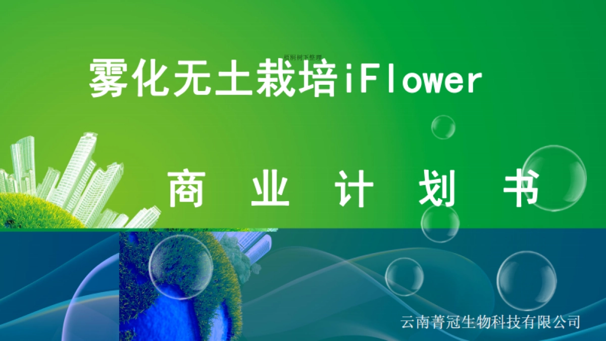 雾化无土栽培iFlower商业计划书_第1页