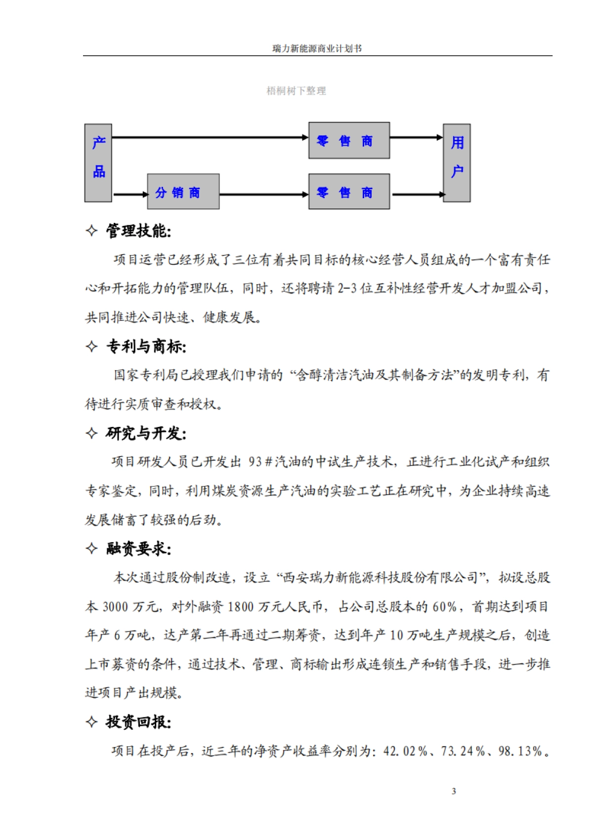 瑞力含醇清洁汽油新能源商业计划书_第3页
