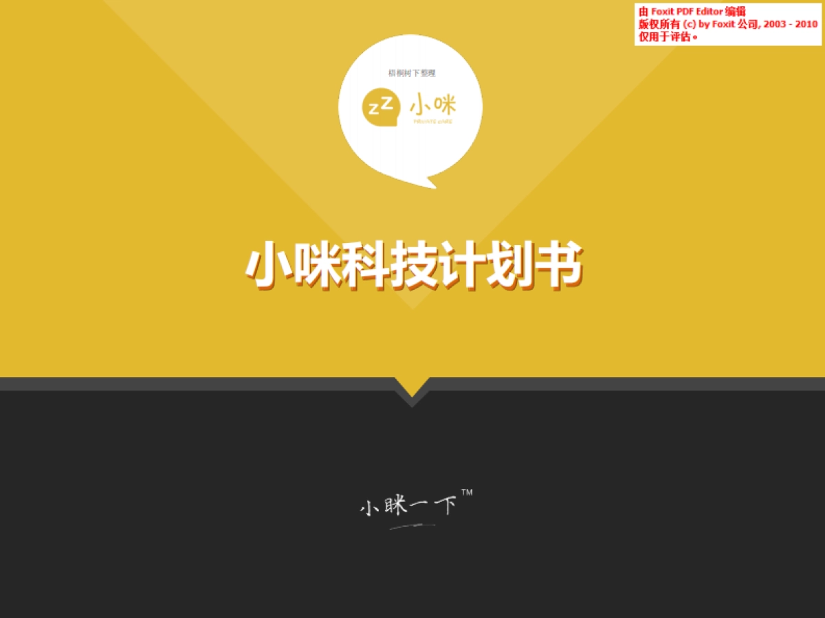 小咪科技商业计划书_第1页