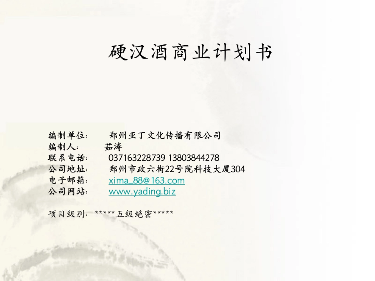 剑南春硬汉酒商业计划书_第1页