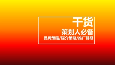 品牌策略 媒介策略 推广排期
