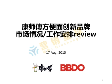 康师傅方便面產品說明與品牌策略提案Brief