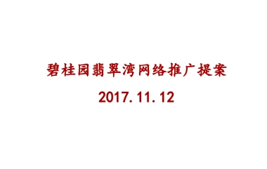 语向传播-重庆碧桂园翡翠湾年网推推广提案