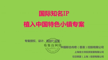 国际知名IP植入特色小镇专案企划