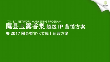 隰县玉露香梨超级IP营销方案暨隰县梨文化节线上运营方案