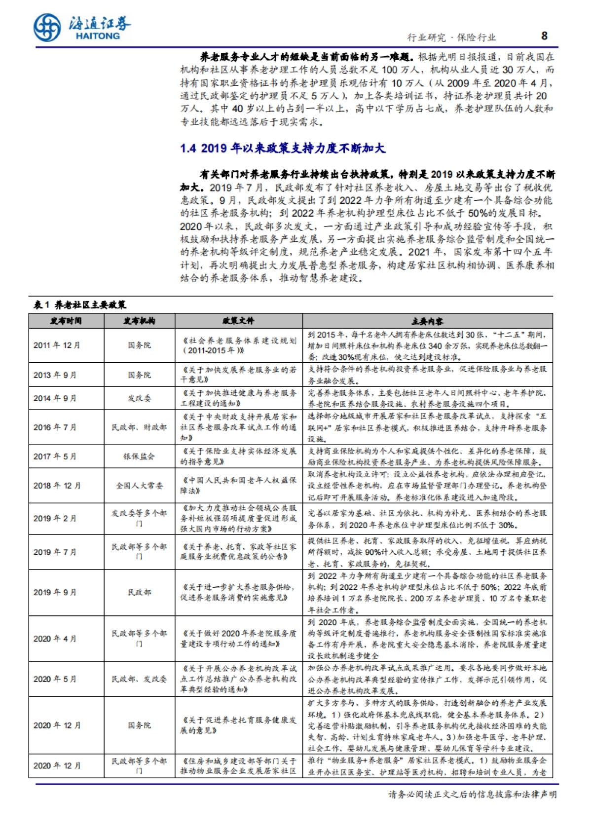 康养系列专题二：养老服务供需错配加剧，保险公司落子养老社区大有可为-海通证券-25页_第8页