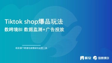 帆软：Tiktok shop爆品玩法-数跨境BI 数据监测广告投放