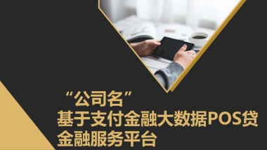 基于支付金融大数据pos贷金融服务平台