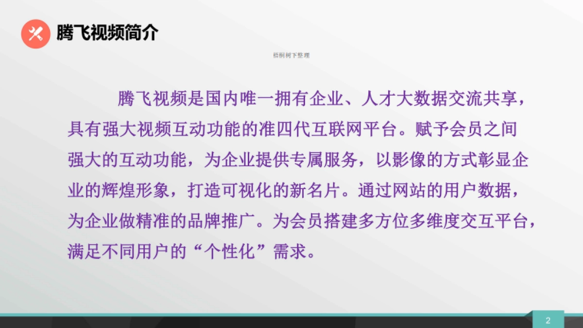 腾飞视频-企业与创客精确大数据共享的服务生态圈商业计划书_第2页