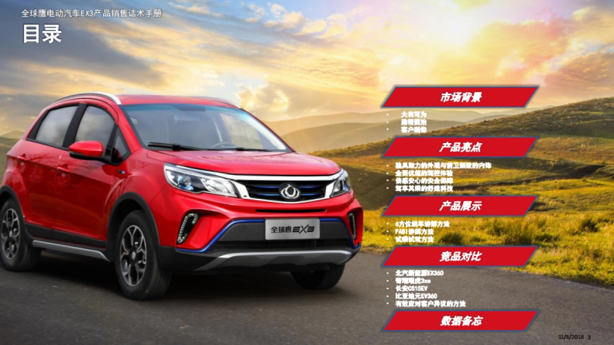 全球鹰电动汽车EX3产品销售话术手册_第3页
