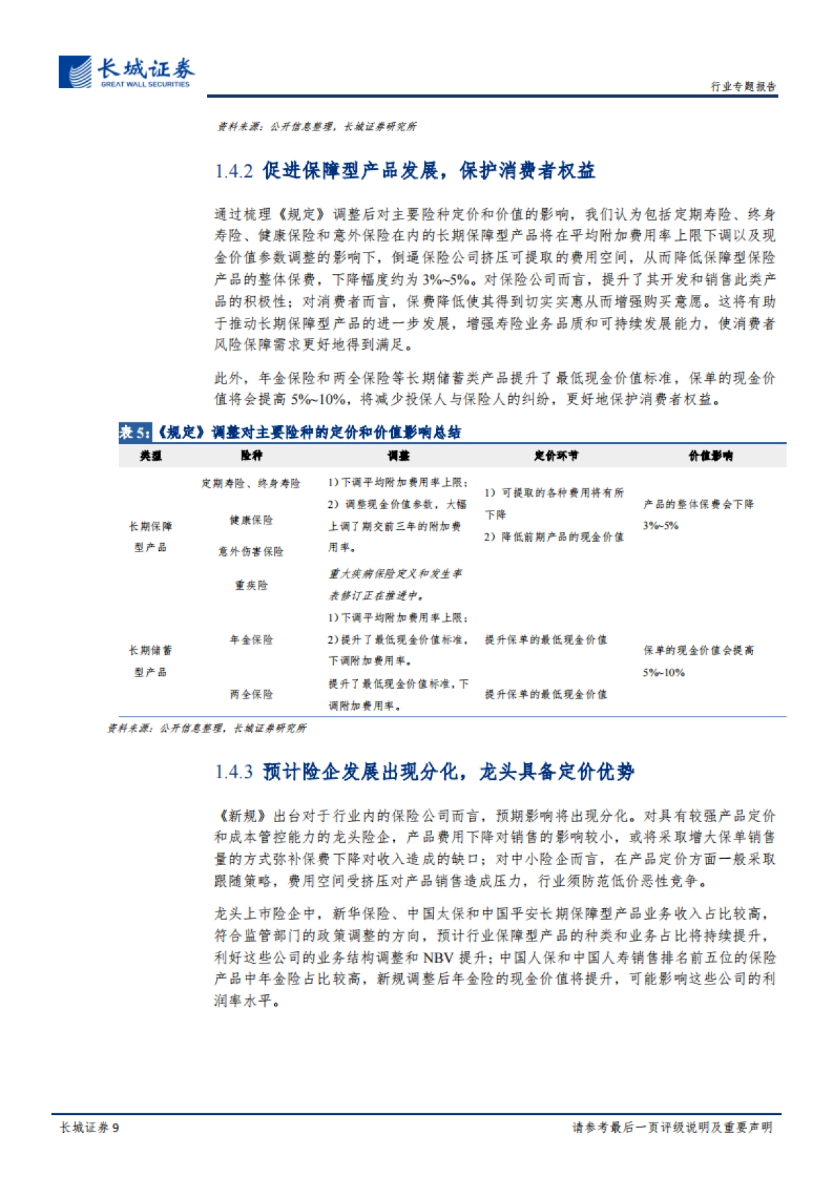 《普通型人身保险精算规定》的点评：降费用提升现金价值，新规助力保障型产品发展_第9页