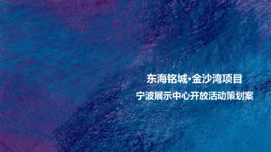 2017金沙湾项目宁波展示中心开放活动策划案
