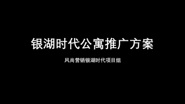 银湖时代公寓推广方案