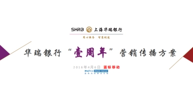 蓝标-2016上海华瑞银行壹周年传播方案