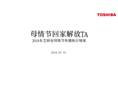2018东芝厨电母情节传播方案