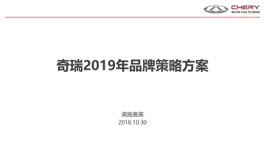 奇瑞2019年传播资源收集及相关资料