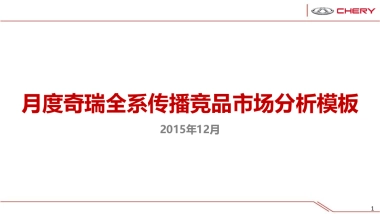 奇瑞全系传播竞品市场分析