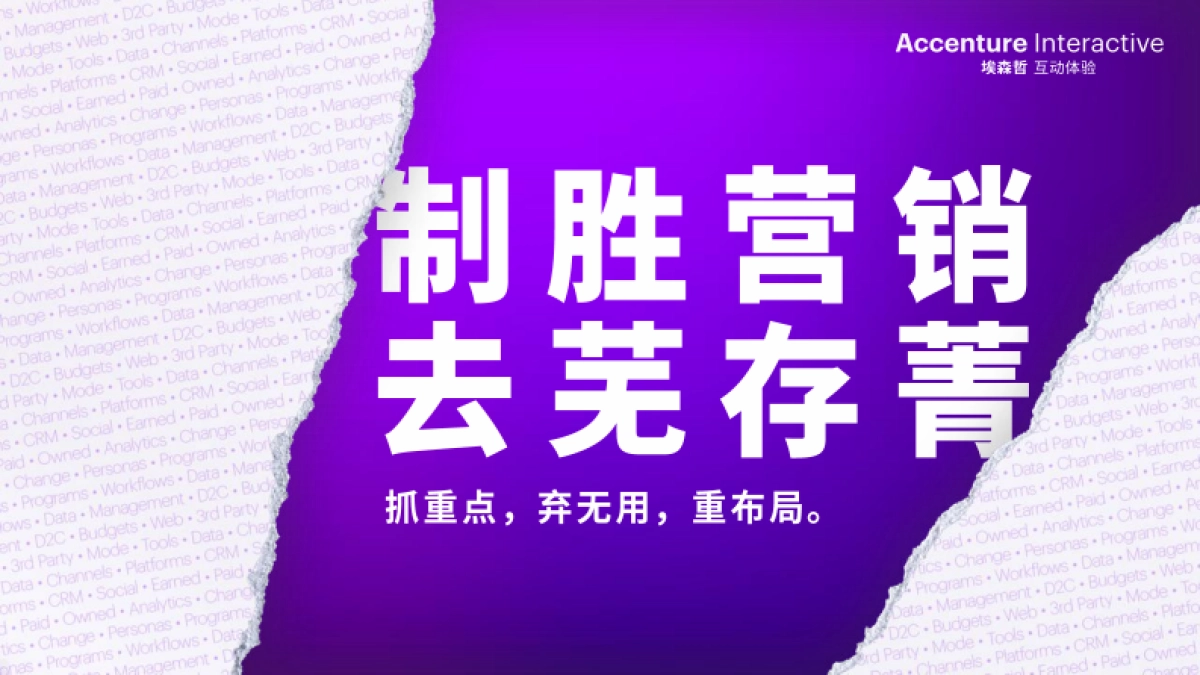 埃森哲-制胜营销：去芜存菁-抓重点，弃勿用，重布局_第1页