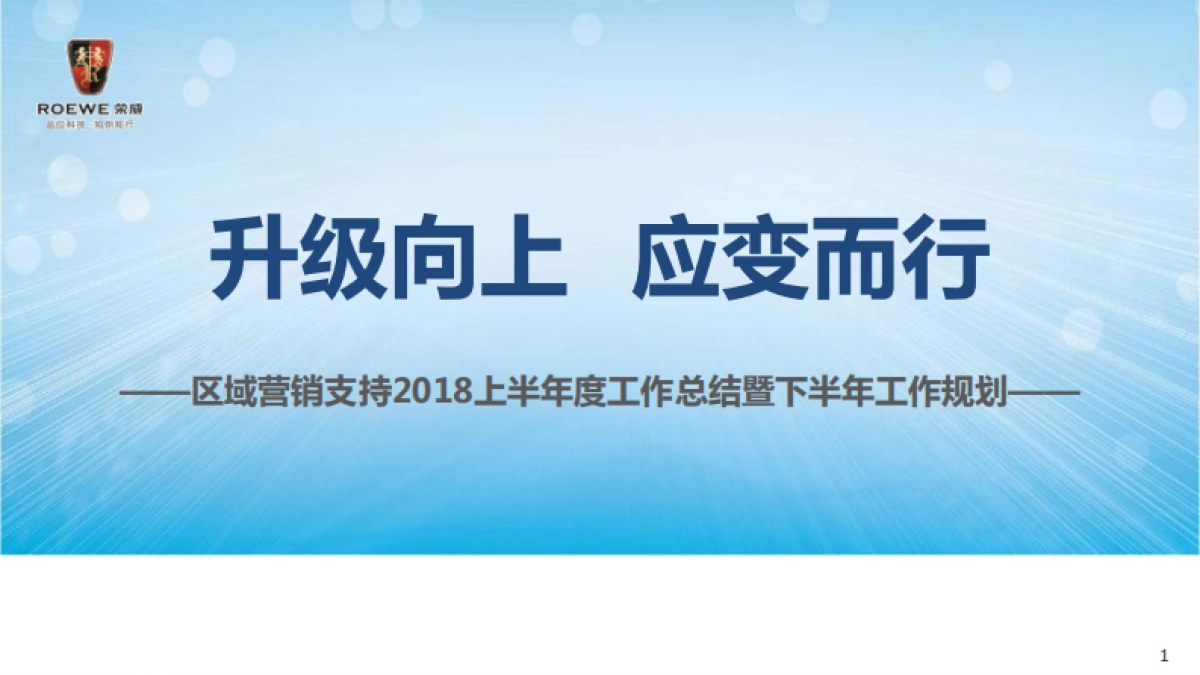 荣威区域营销上半年度工作总结暨下半年工作规划方案_第1页