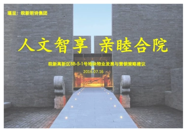 皖新朗诗高新地块发展策略与营销建议