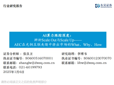 AI算力行业跟踪深度：辨析Scale Out与Scale Up，AEC在光铜互联夹缝中挤出市场的What、Why、How