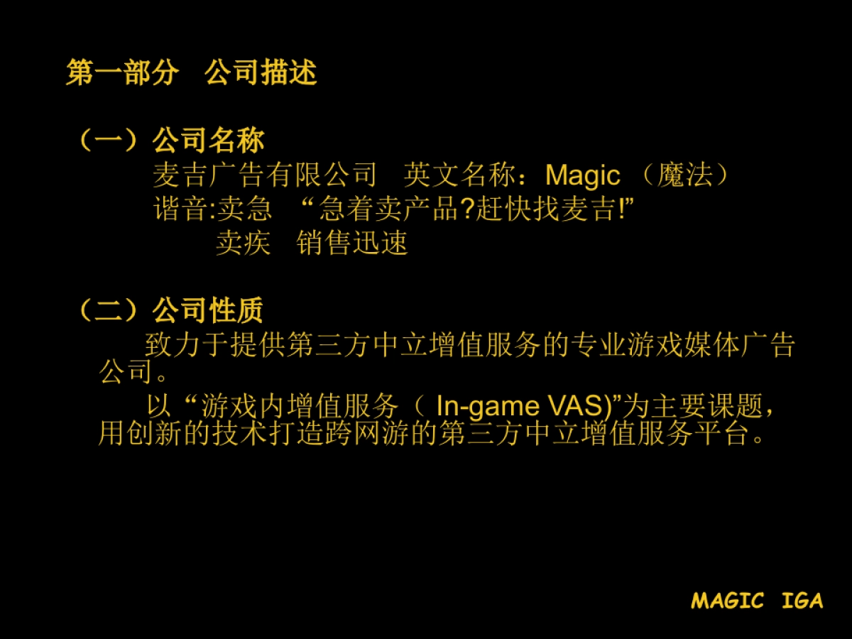 麦吉网络游戏广告公司商业计划书_第9页