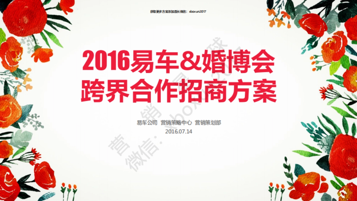 2016易车婚博会跨界合作招商方案 _第1页