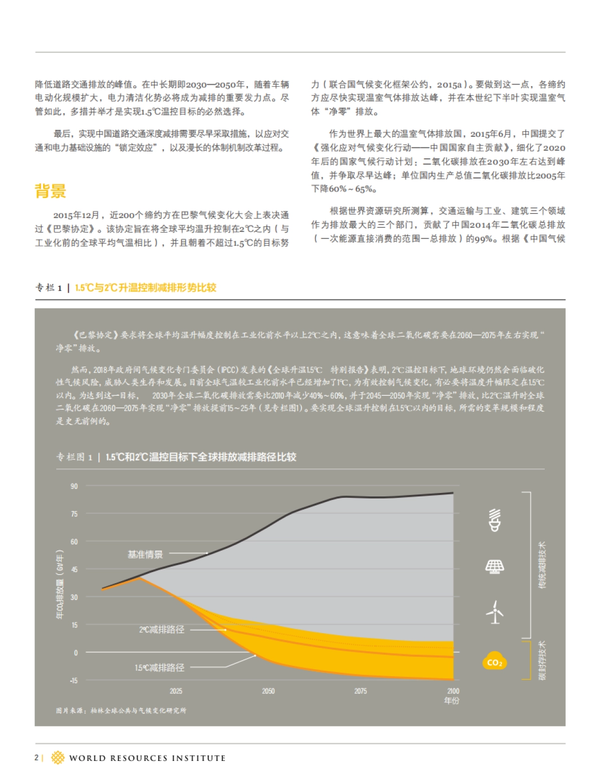 中国道路交通2050年“净零”排放路径研究-世界资源研究所-52页_第2页