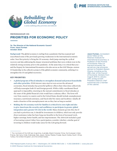2021年美国重振全球经济的政策重点（英）-彼得森经济研究所