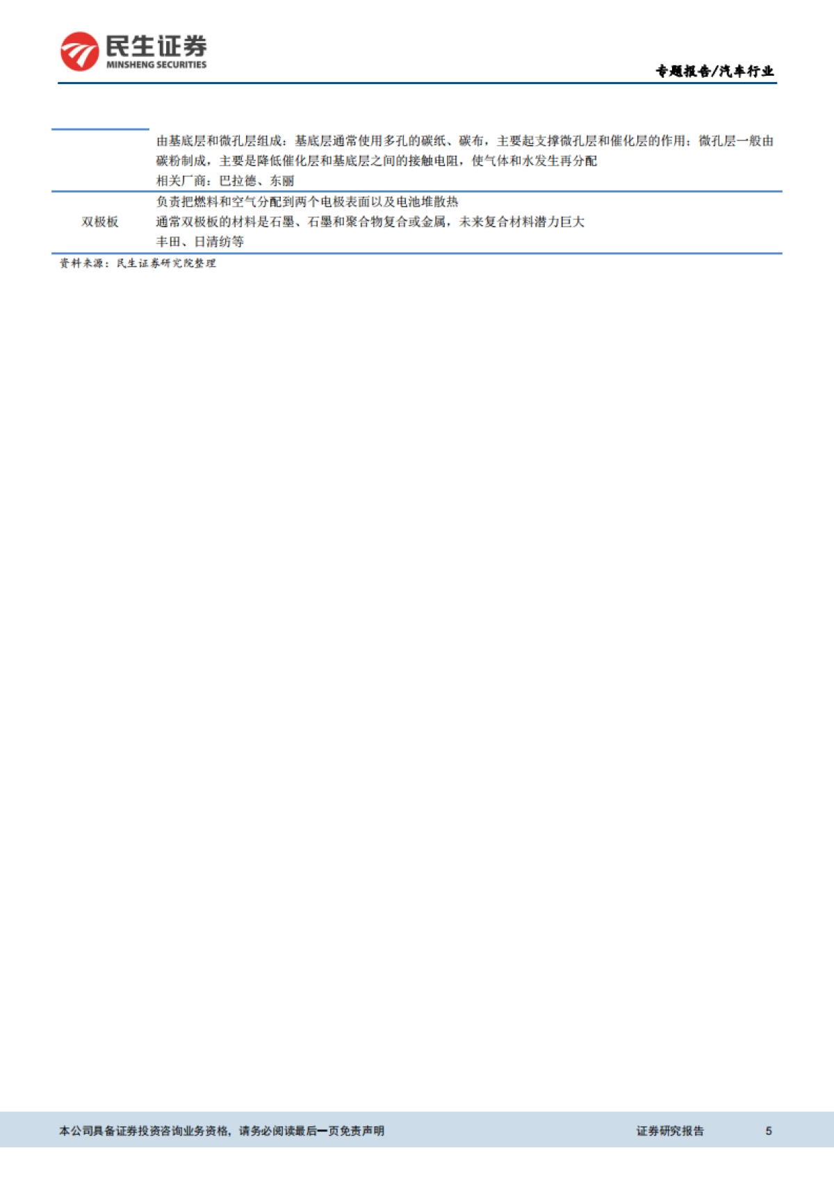 燃料电池汽车行业专题报告：政策暖风频吹 商业化进程渐行渐近-民生证券_第5页