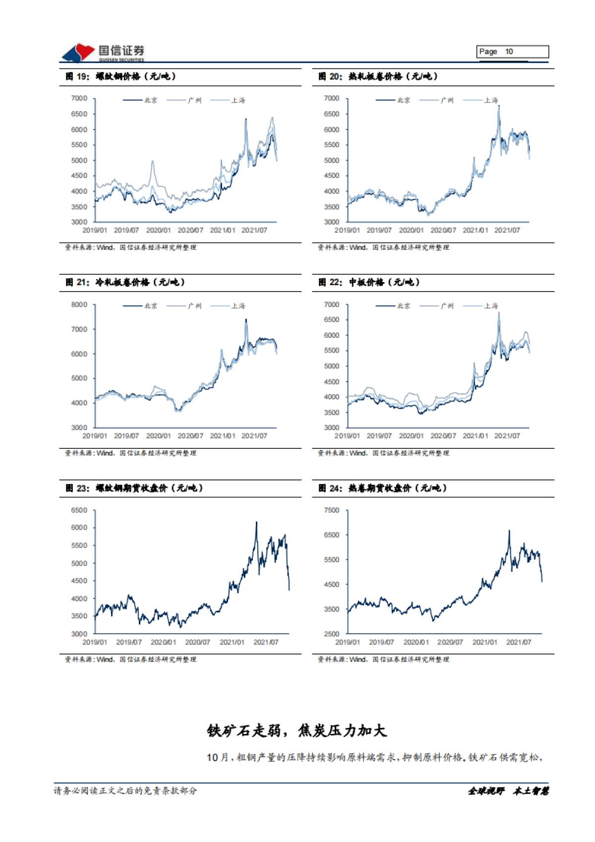 钢铁2021年11月投资策略暨三季报总结:供需双弱,钢价承压-国信证券-20页_第10页