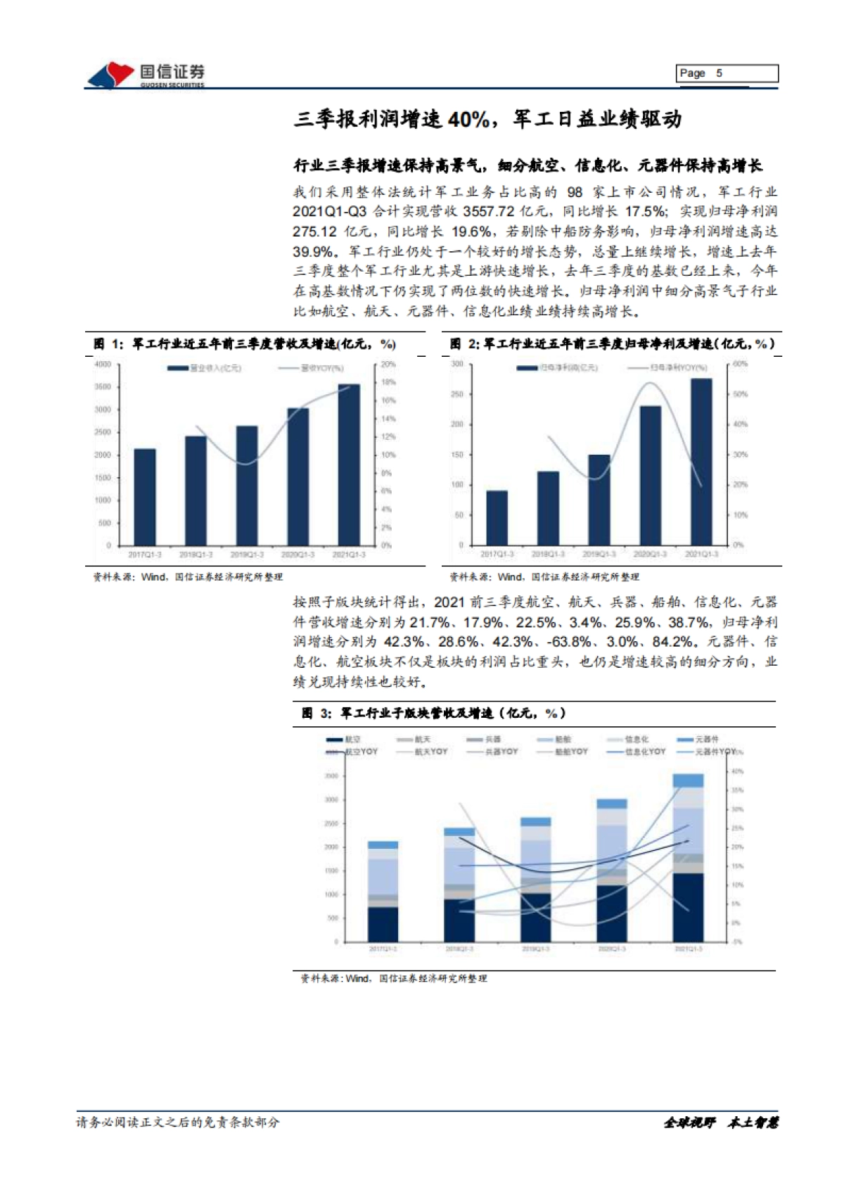 国防军工2021三季报综述：军工三季报增速40%，重点关注航发、导弹领域-国信证券-24页_第5页