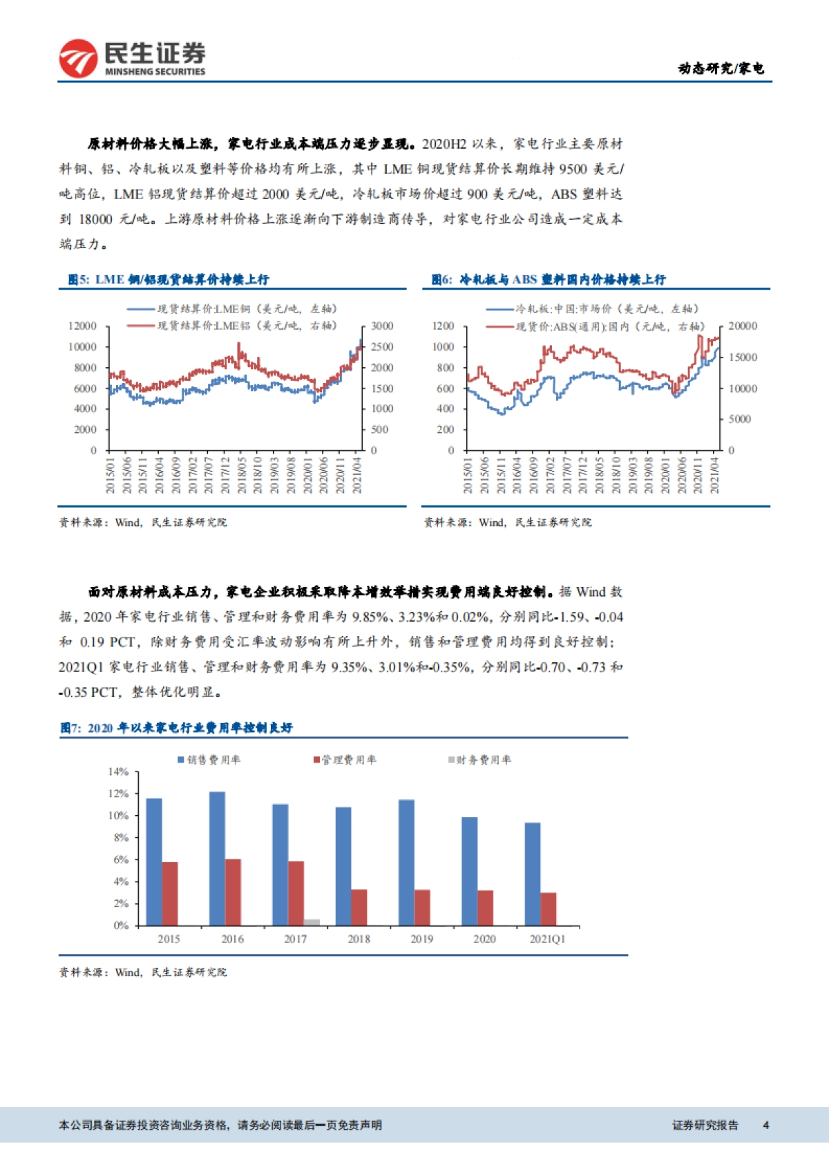 家电行业2020年报及2021年一季报总结：需求复苏平稳过渡，盈利能力无需担忧-民生证券-21页_第4页