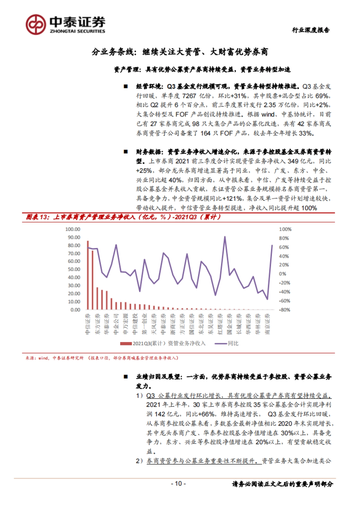 证券行业三季报综述:业绩实现稳健增长,继续关注大资管 财富管理主线_第10页