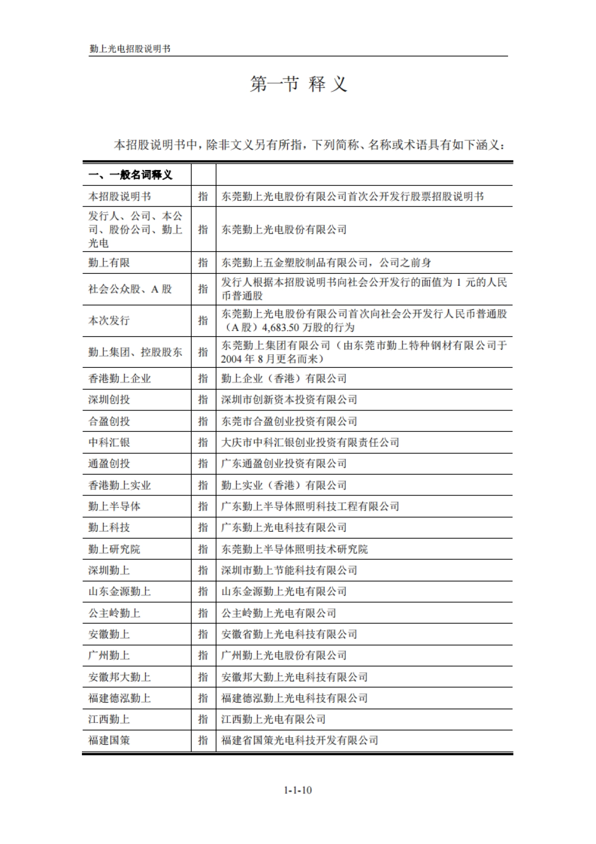 勤上光电:首次公开发行股票招股说明书_第10页