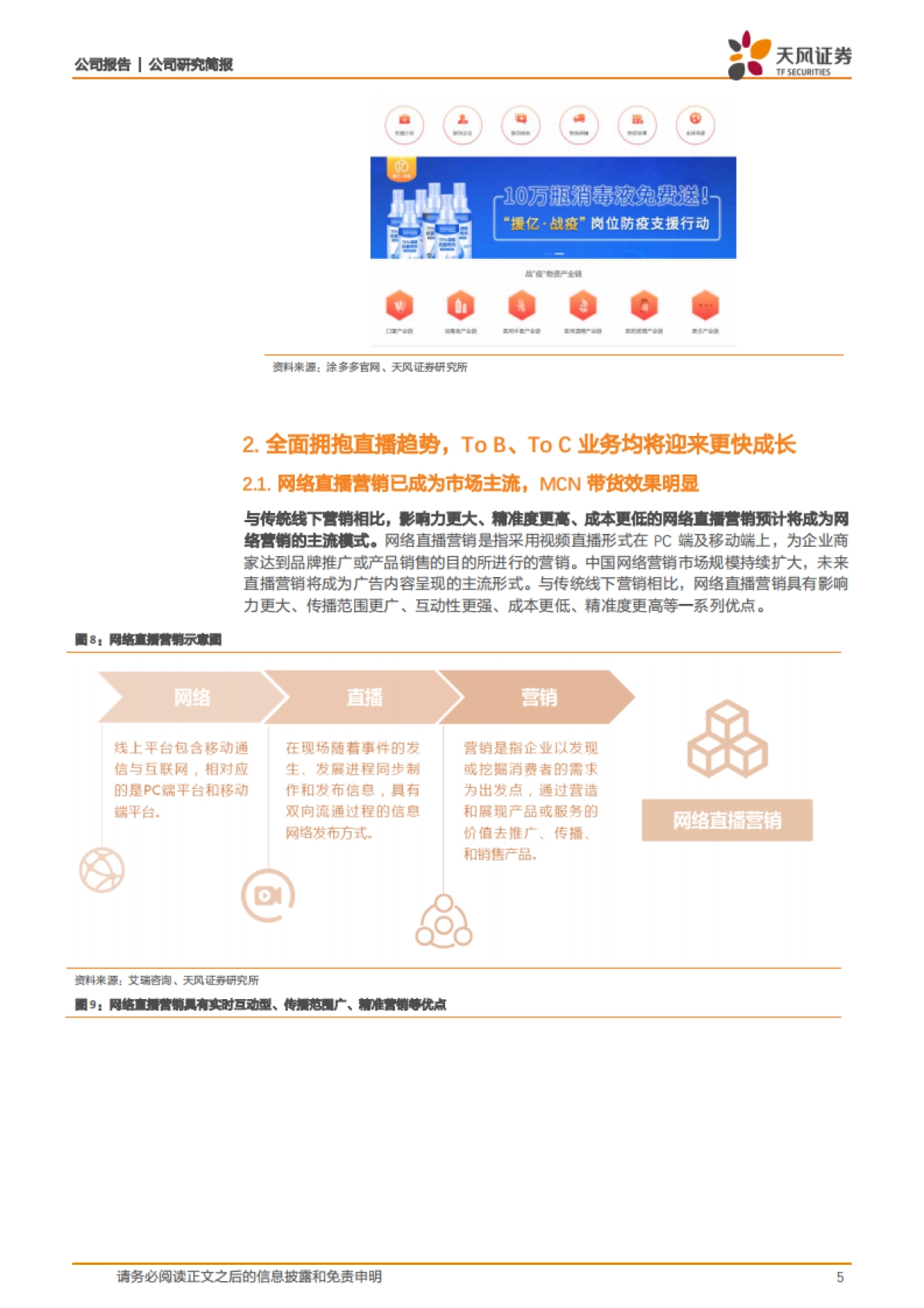 国联股份公司深度研究- To B电商迎来战略机遇期,直播推动公司加速成长_第5页