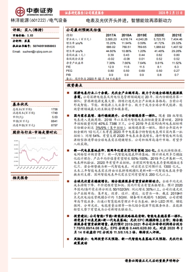 林洋能源公司研究报告-电表及光伏齐头并进，智慧能效再添新动力