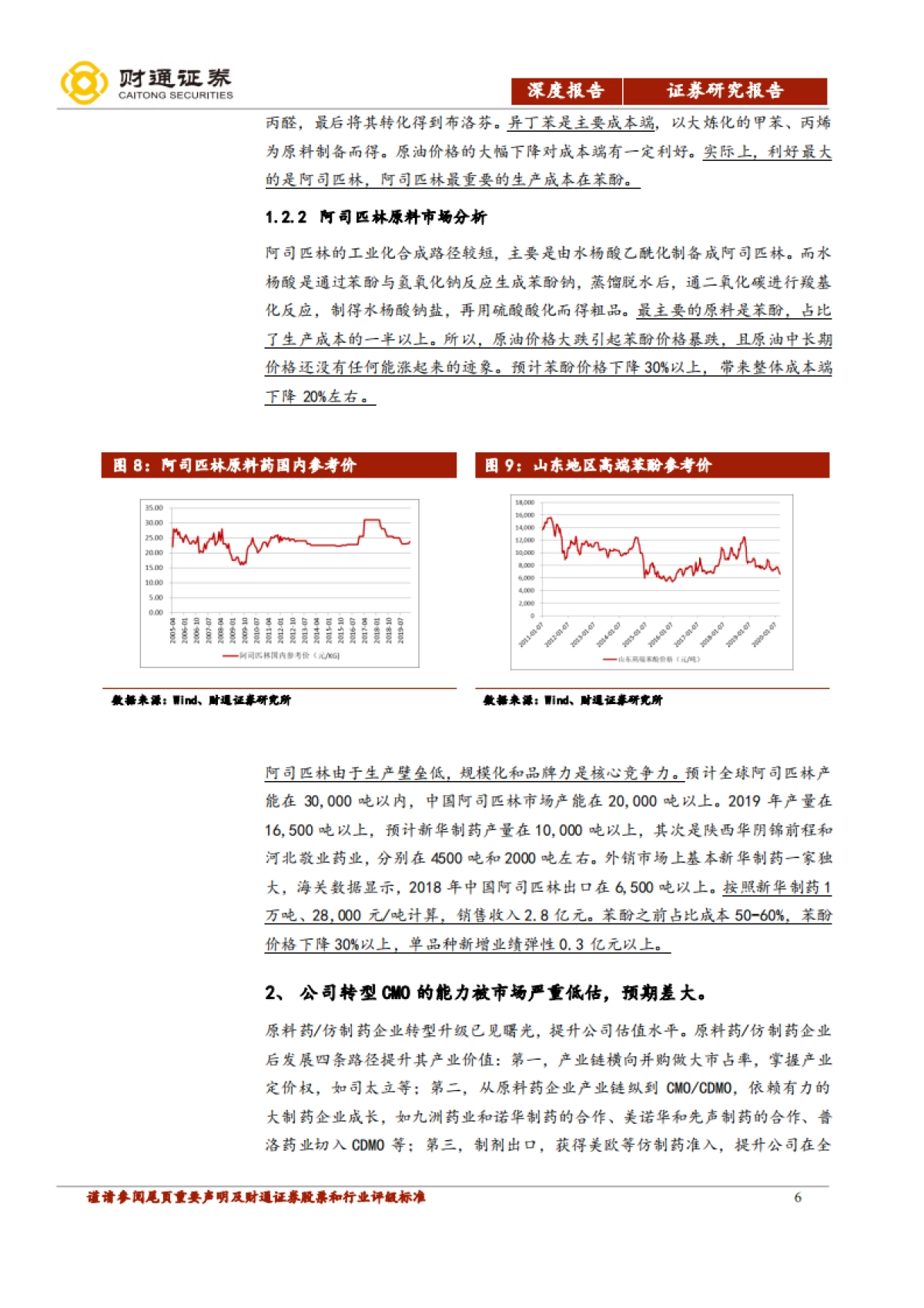 新华制药公司研究-解热镇痛原料药龙头转型CMO加速之年_第6页