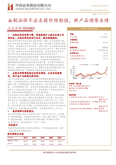 血制品供不应求提价预期强，新产品增厚业绩-卫光生物(002880)公司深度报告