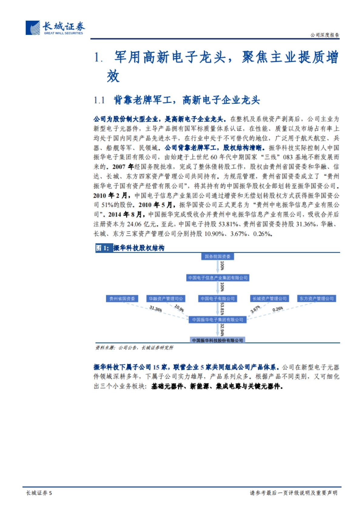 振华科技公司深度报告:高新电子业务稳步向前,多元布局助力国防信息化_第5页